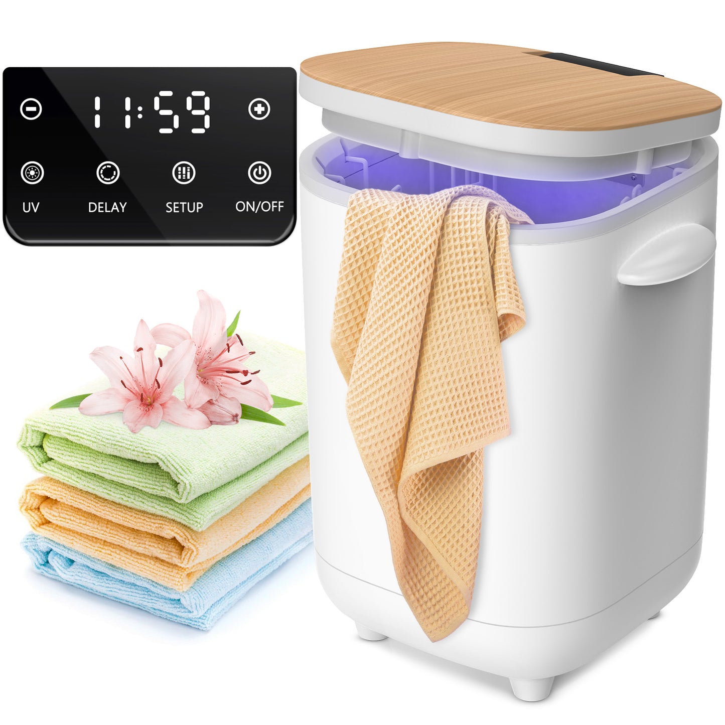 Luxury Towel Warmer Bucket w/ UV Sterilizer