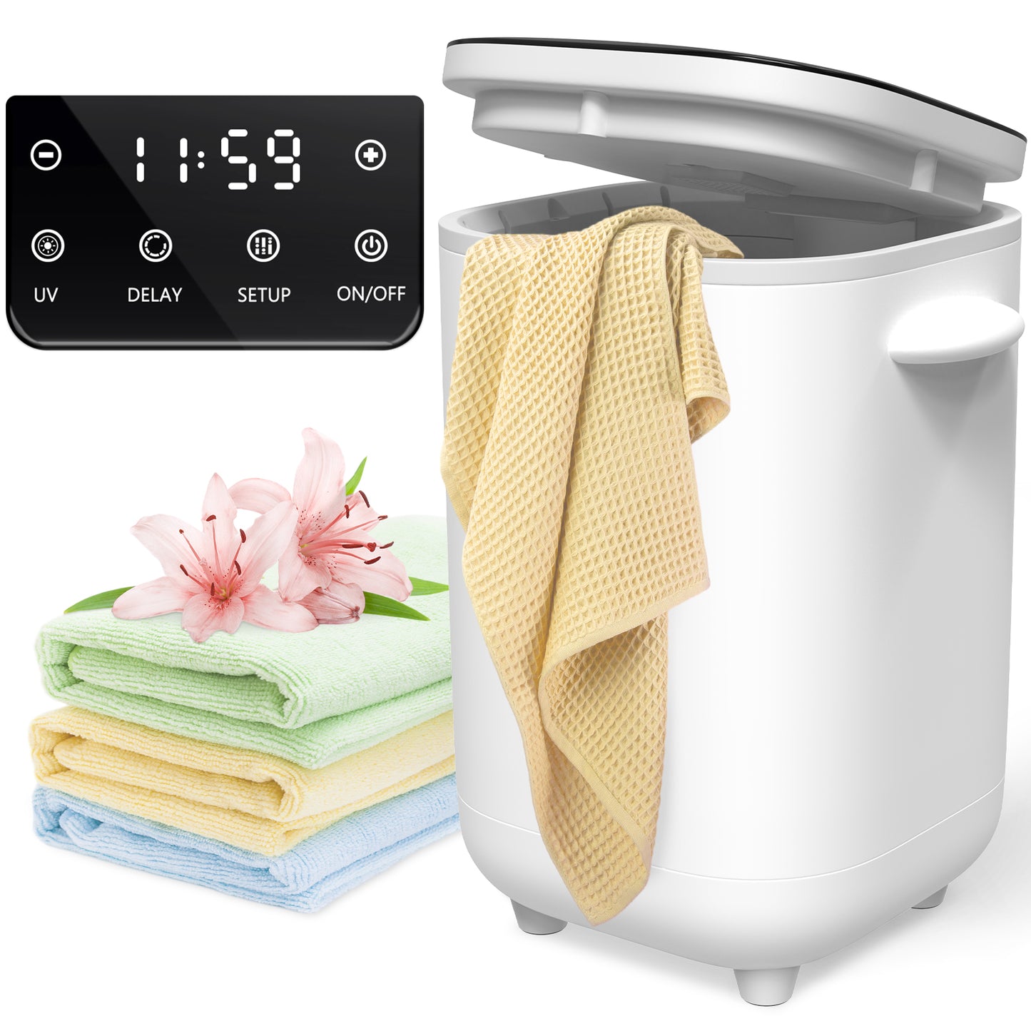 Luxury Towel Warmer Bucket w/ UV Sterilizer