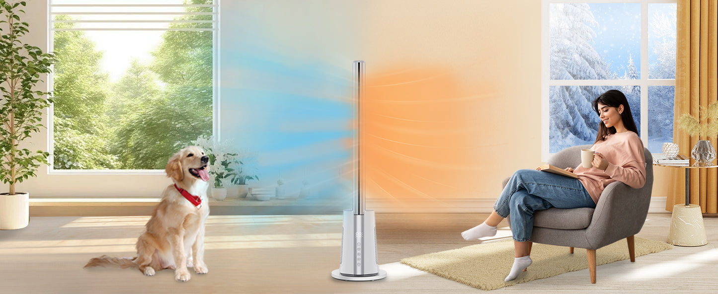 40" Bladeless Tower Fan with Air Purifier